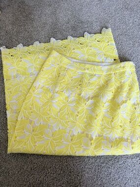 Anthropologie Sunday in Brooklyn Yellow Lace Embroidered Skirt NWT $138